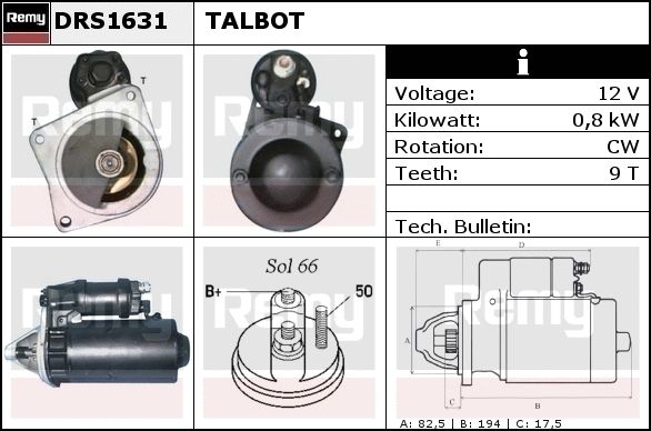 DELCO REMY Starter DRS1783